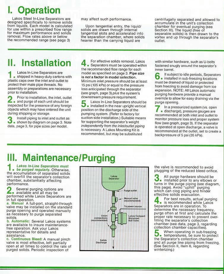 IL-B/S In-Line Separators - Product Info