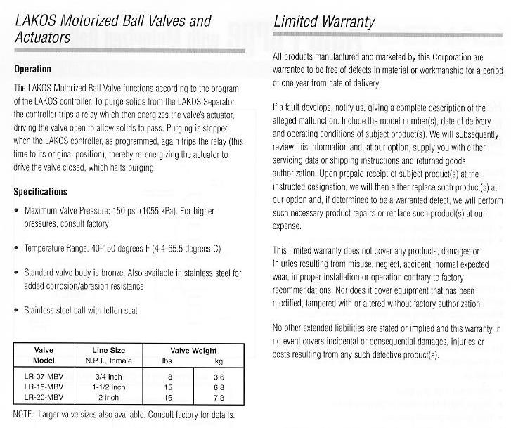 LR-MBV Motorized Ball Valve - Product Info